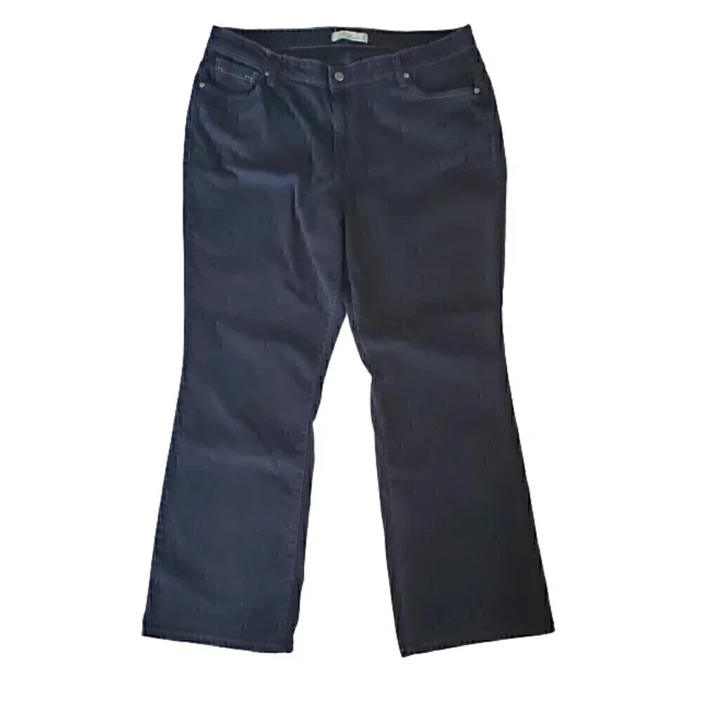 Women's LEVI'S 580 Boot Cut‎ Black Denim Jeans SZ 20 M  Plus Size Jewels Pockets